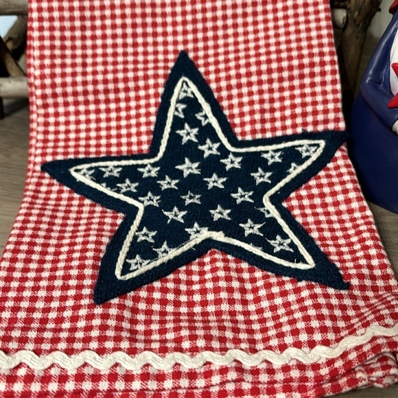 NWT PATRIOTIC HOME SWEET HOME WOODEN SIGN, GNOME AND EMBROIDERED TOWEL BUNDLE - Picture 3 of 16